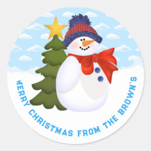 Customizable  Christmas Snowman Stickers