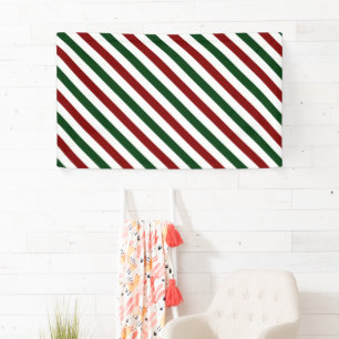 Customizable Christmas Stripes Banner