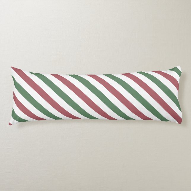Customizable Christmas Stripes Body Pillow (Front)