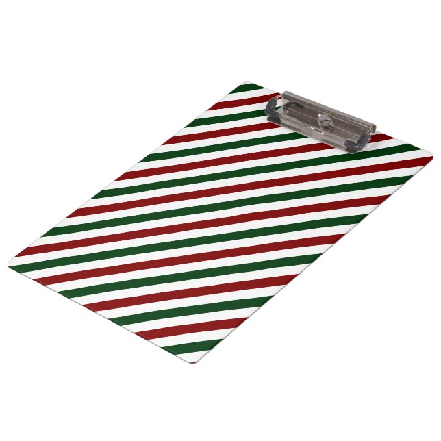 Customizable Christmas Stripes Clipboard (Angled)