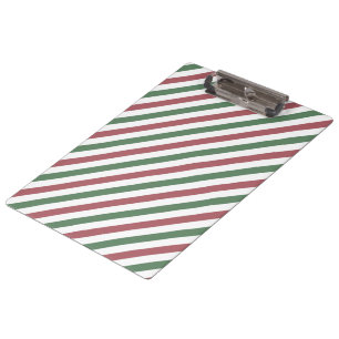 Customizable Christmas Stripes Clipboard
