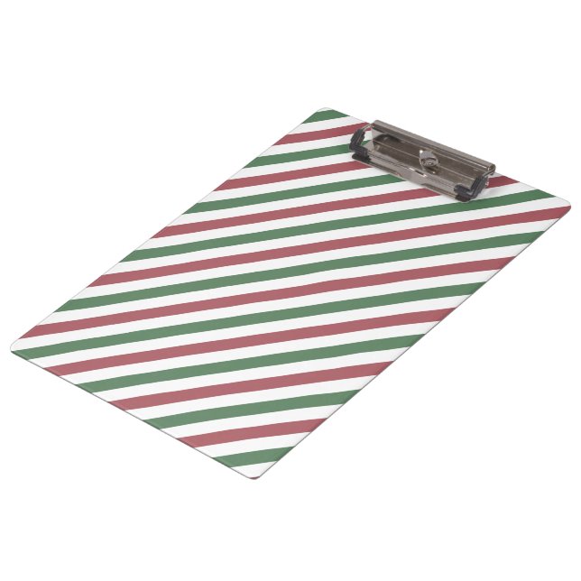 Customizable Christmas Stripes Clipboard (Angled)