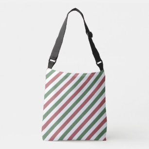 Customizable Christmas Stripes Crossbody Bag
