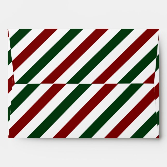 Customizable Christmas Stripes Envelope (Back (Top Flap))