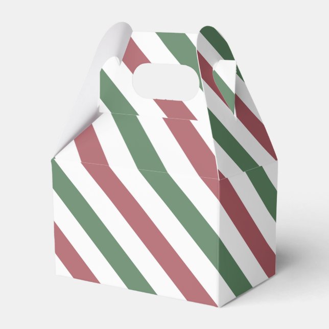 Customizable Christmas Stripes Favor Box (Front Side)
