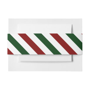 Customizable Christmas Stripes Invitation Belly Band