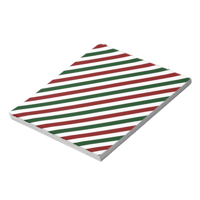 Customizable Christmas Stripes Notepad (Rotated)