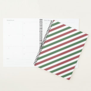 Customizable Christmas Stripes Planner