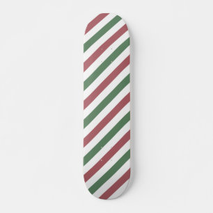 Customizable Christmas Stripes Skateboard