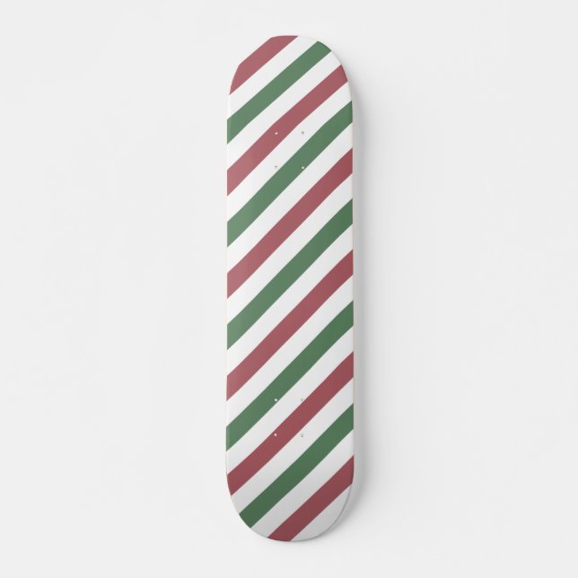 Customizable Christmas Stripes Skateboard (Front)