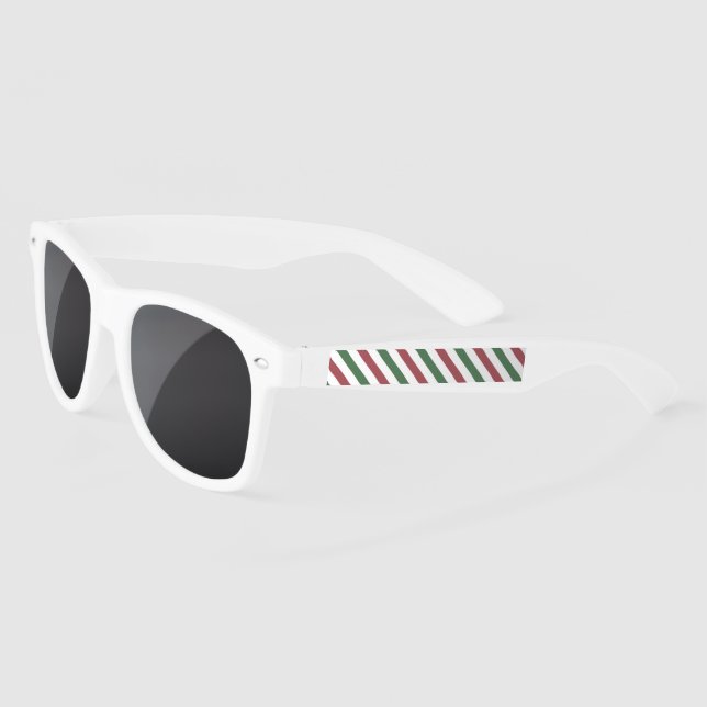 Customizable Christmas Stripes Sunglasses (Left)