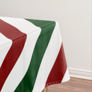 Customizable Christmas Stripes Tablecloth