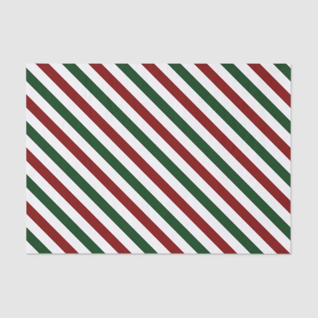 Customizable Christmas Stripes Tissue Paper (Front)