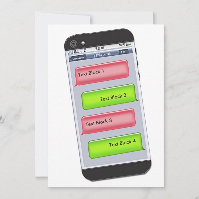 CUSTOMIZABLE Christmas Text Message Invitation (Front)