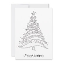Customizable Christmas Tree Holiday Card to Colour