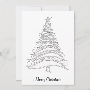 Customizable Christmas Tree Holiday Card to Colour