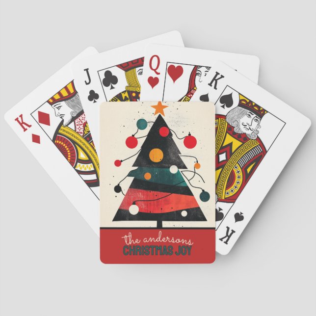 Customizable Christmas Tree Playing Cards (Back)
