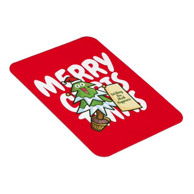 Customizable Christmas Tree wishing Happiness Magnet (Right Side)