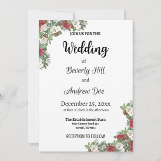 Customizable Christmas Wedding Invitation