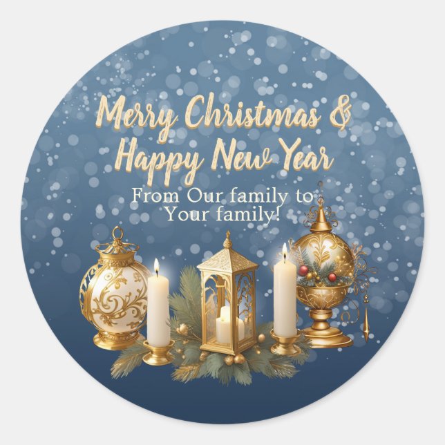 Customizable Christmas wish Classic Round Sticker (Front)