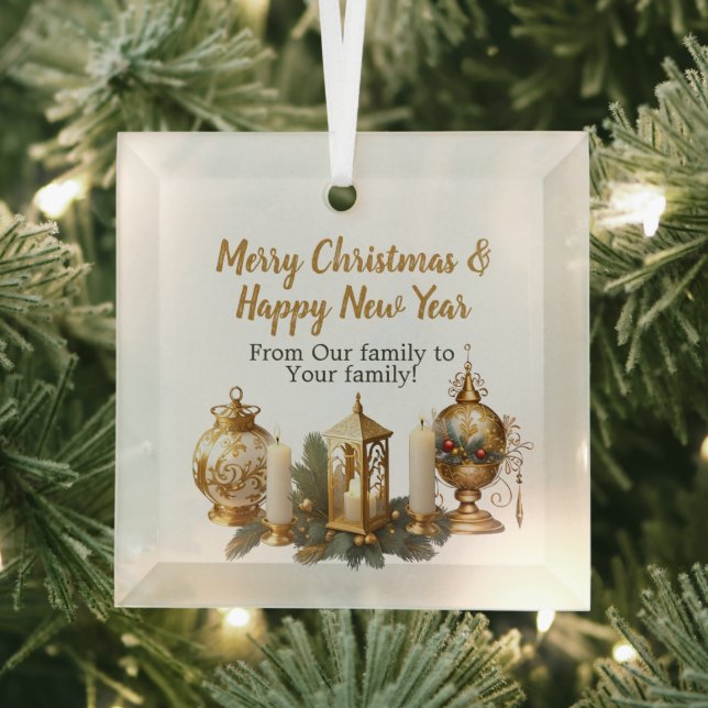 Customizable Christmas wish Glass Ornament (Insitu)