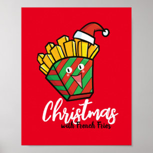 Customizable Christmas with french fries Poster