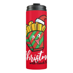 Customizable Christmas with french fries Thermal Tumbler