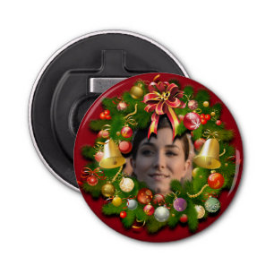 Customizable Christmas Wreath Bottle Opener