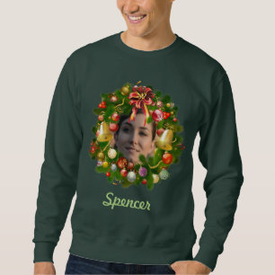 Customizable Christmas Wreath Sweatshirt