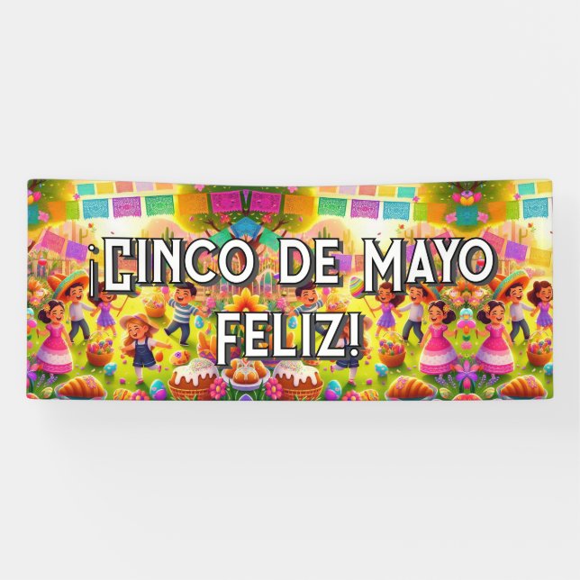 Customizable ¡Cinco de Mayo Fleliz!   Banner (Horizontal)