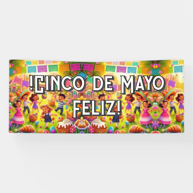 Customizable ¡Cinco de Mayo Fleliz!   Banner (Horizontal)