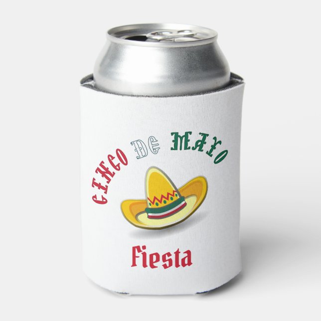 Customizable Cinco de Mayo May 5 Fiesta Can Cooler (Can Front)