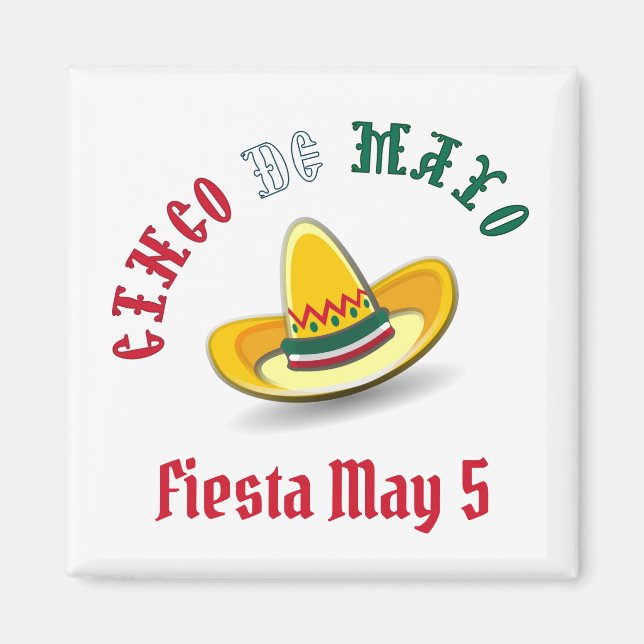 Customizable Cinco de Mayo May 5 Fiesta Magnet (Front)