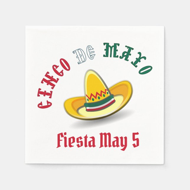 Customizable Cinco de Mayo May 5 Fiesta Napkin (Front)