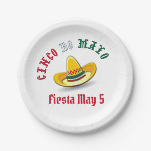 Customizable Cinco de Mayo May 5 Fiesta Paper Plate