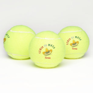 Customizable Cinco de Mayo May 5 Fiesta Tennis Balls