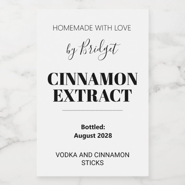Customizable Cinnamon Extract Label (Single Label)