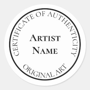 Customizable Circle Certificate of Authenticity Classic Round Sticker