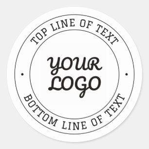 Customizable Circular Text & Logo Replacement Classic Round Sticker