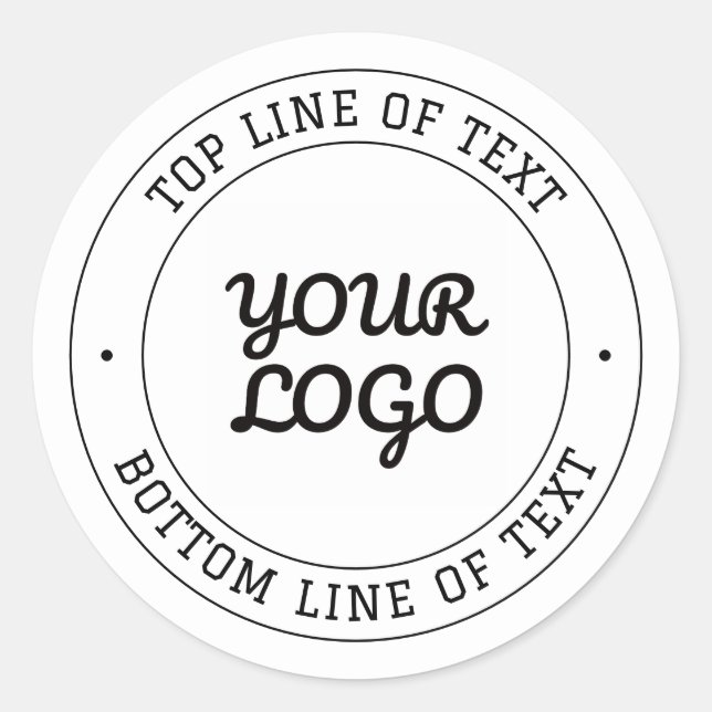 Customizable Circular Text & Logo Replacement Classic Round Sticker (Front)