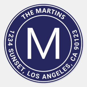 Customizable Circular Text Return Address Classic  Classic Round Sticker