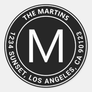 Customizable Circular Text Return Address Classic Round Sticker