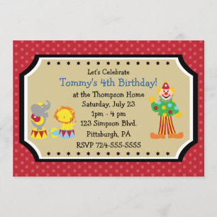 Customizable Circus Birthday Party Invitation