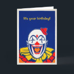 Customizable Circus Clown Greeting Card<br><div class="desc">Customizable creepy clown greeting card.  Custom restored,  high quality vintage clown image.</div>