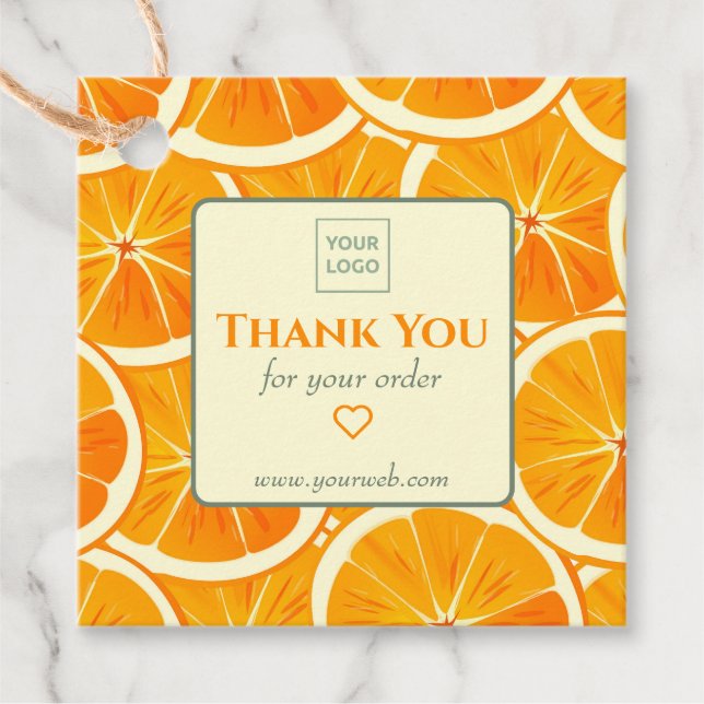 Customizable Citrus Business Thank You Tag (Front)