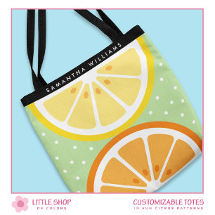 Customizable Citrus Fruit Pattern Tote Bag