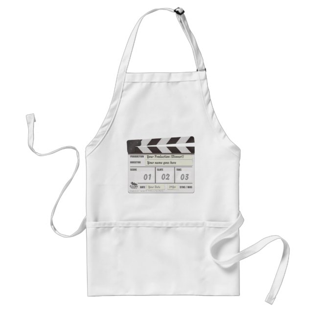 Customizable Clapperboard Chef's Apron. Standard Apron (Front)