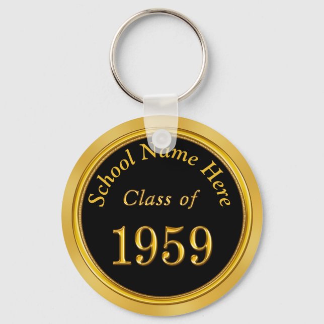 Customizable Class of 1959 Class Reunion Keychains (Front)