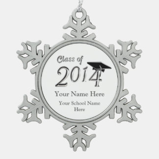 Customizable Class of 2014 Snowflake Pewter Christmas Ornament