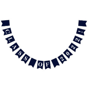Customizable CLASS OF 2022 on Navy Bunting Flags